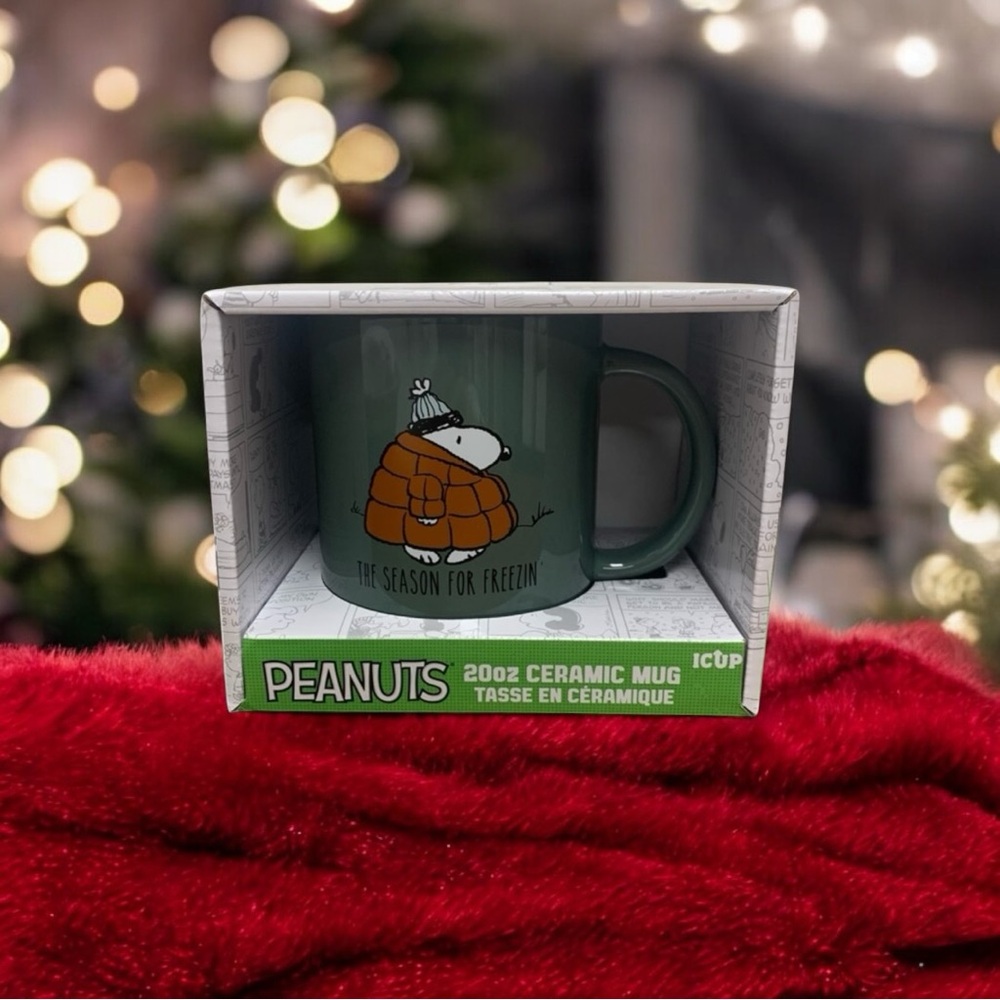 Snoopy Puffer Jacket Peanuts Christmas Ceramic Large Mug